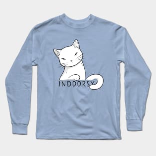 Indoorsy little white cat Long Sleeve T-Shirt